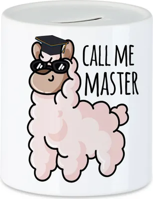 Produktbild von Call me Master Spardose Masterabschluss Geschenk Lustig Alpaka Studium Absolvent Uni