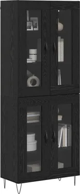 Obrázok produktu pre vidaXL Highboard čierny dubový vzhľad 69,5 x 34 x 180 cm materiál na báze dreva