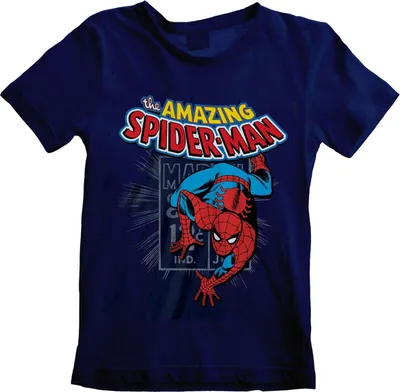 Immagine prodotto di Marvel Comics Spider-Man - Maglietta Amazing Spider-Man - Navy - Taglia 158
