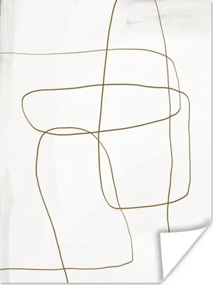 Produktbild von MuchoWow® Poster Kunst - Braun - Weiß - Minimalismus 90x120 cm - Wohnzimmer