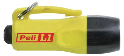 LED-Taschenlampe, IPX4, 12 Lumen, 4 LR44-Batterien, gelb