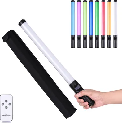 Obrázek produktu pro 20W ruční RGB barevné světlo Nástěnné LED fotografické světlo Teplota barev 3000K-6500K Stmívatelný jas 0% -100% CRI £Ÿ 85 s několika speciálními světelnými efekty Brašna na dálkové ovládání pro párty Živý přenos Selfie Portrét Studiová fotografie Záznam videa