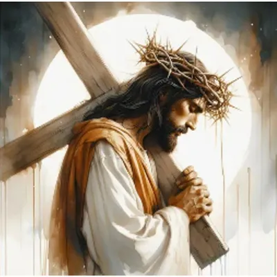 Produktbild von Diamantmosaik "Jesus am Kreuzweg", 30X40 Cm, kreative Diamanten