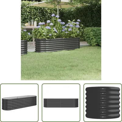 Produktbild von The Living Store Hochbeet Pulverbeschichteter Stahl 152x40x36 cm Anthrazit