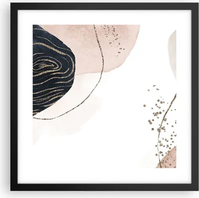 Produktbild von Gerahmtes Poster - Schwarzer Rahmen - Abstraktion Modern Grafik - 40x40 cm - Wand Bild - Wanddeko - Wandbilder - Wandposter - Bilderrahmen - Bilder - Kunstdruck - Wandbild - P2BAC40x40-4217