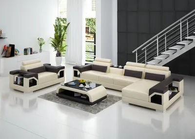 Immagine prodotto di Divano angolare per la zona giorno Set di poltrone a L Set di divani moderni in pelle con seduta angolare