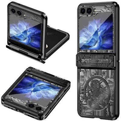 Obrázek produktu pro Pouzdro pro Samsung Galaxy Z Flip 5 galvanizované ochranné pouzdro s ochranou pantu černé