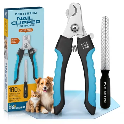 Produktbild von Tierkrallenschere Nagelschere Krallenschere - 15 cm - Edelstahl - Mit Nagelfeile - Für Hunde und Katzen