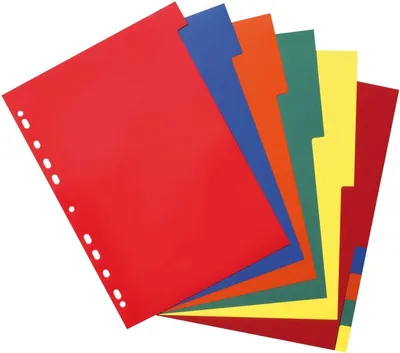 Produktbild von Register A4 10-teilig Kunststoff PP farbig Packung mit 25 Stück