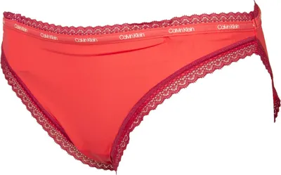 Zdjęcie produktu dla Majtki damskie CK CALVIN KLEIN z widoczną gumką i logo z mikrofibry, nr katalogowy QD3766E BIKINI, rozmiar XL, 85% poliamid, 15% Elasthan