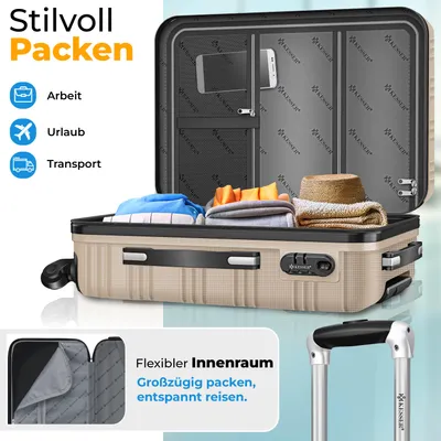 Produktbild von KESSER® Reisekoffer Hartschalen Koffer mit Zahlenschloss, Waage + Gepäckanhänger