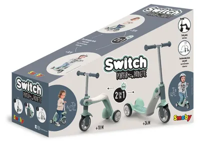 Zdjęcie produktu dla Smoby 750615, Dzieci, Skuter trzykołowy, Każda płeć, 3 szt., 1,5 lat(a), Zielony, Szary