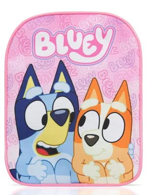 Produktbild von Bluey Rucksack für Kinder, Mädchen, Jungen, offizielles Lizenzprodukt, tolle Schulreisetasche, bequem, leicht, Kindergarten-Rucksack, Cartoon-Charakter, verstellbarer Riemen, Kleinkinder, PE-Rucksäcke