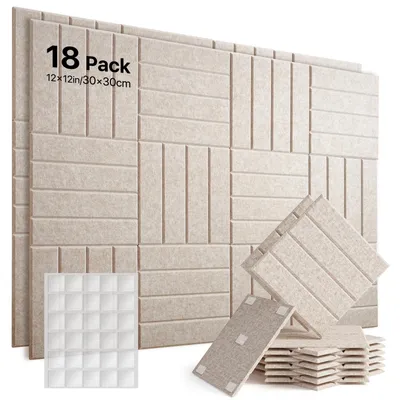 Obrázok produktu pre Veľká nástenka - 100% recyklovateľný filc - Samolepiaca - 18 kusov - 90 obojstranných lepiacich podložiek - Dekoratívna nástenka - Nástenná tabuľa