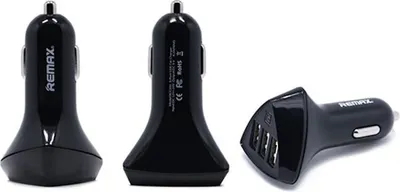 Zdjęcie produktu dla Uniwersalny mini adapter samochodowy USB Potrójna ładowarka samochodowa Zapalniczka 5V Czarny