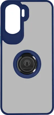 Image de Housse hybride pour téléphone portable Honor 90 Lite avec support pour anneau - Bleu foncé