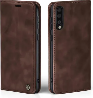 Produktbild von Handy Hülle für Samsung Galaxy A70 Klapphülle Bookcase Flip Cover Handy Tasche Etui Farbe: Dunkelbraun