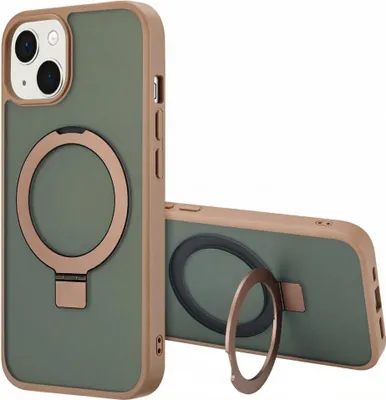 Produktbild von Accezz Ring Stand Backcover mit MagSafe iPhone 14 - Braun