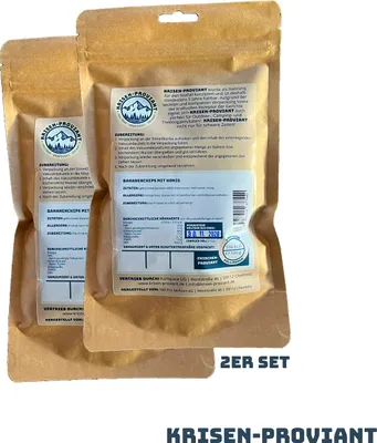 Produktbild von Krisen-Proviant - 2er-Set Bananen-Chips mit Honig, Notvorrat 5 Jahre haltbar