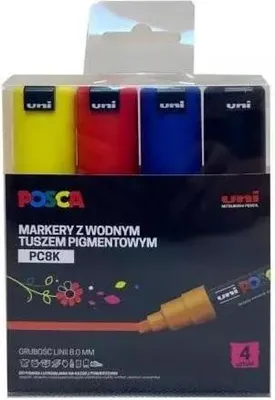 Zdjęcie produktu dla Markery plakatowe PC-8K 4 kolory POSCA UNI