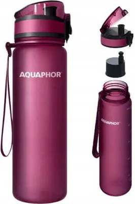 Produktbild von AQUAPHOR Filterflasche + 1 Wasserfilterkartusche 0,35 L burgund