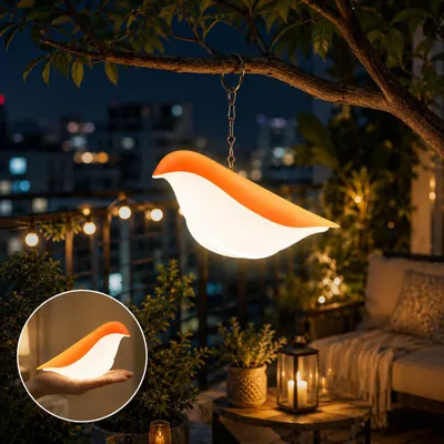 Produktbild von Nachtlicht USB Vogel Lampe kabellos Akku Nachttisch Lampe Touch Dimmbar Wippe Basis Abnehmbar Led Tischlampe für Schlafzimmer Balkon Geschenke Deko