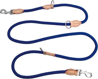 Produktbild von 2 Meter Hundeleine mit 2 Karabinerhaken, Nylon-Doppelleine, robuste Trainingsleine, Schleppleine, tragbare Doppelleine