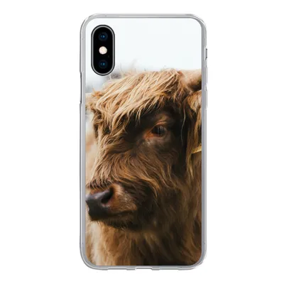 Produktbild von MuchoWow® Handyhülle Schutzhülle Hülle für iPhone X Schottischer Highlander - Tiere - Hörner Silikon Softcase Handy Hülle - Handyhülle