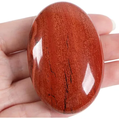 Produktbild von Roter Jaspis Sorgenstein poliert oval 5,6-6,1 cm 1 Stück