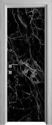 Produktbild von Tür Selbstklebende 70x210 cm Türfolie Türtapete Klebefolie - schwarz Marmor