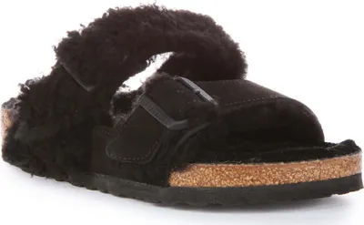 Produktbild von Birkenstock Arizona Split Black Suede Leather Sandals für Damen – 7 Großbritannien - 40 EU - 9/9,5F -7/7,5M US / Schwarz
