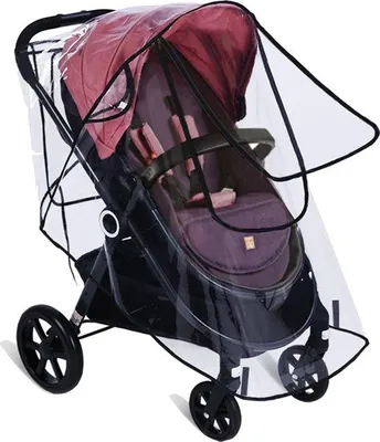 Produktbild von Famanu Regenhaube für Kinderwagen - Universal, transparent, mit großen Fenstern