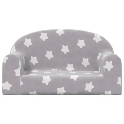 Produktbild von Möbel Sofa Baby - Kindersofa - Minisofa - 2-Sitzer Hellgrau mit Sternen Weich Plüsch Top4561160