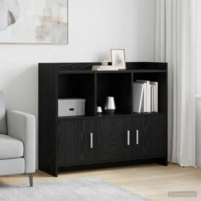 Image de Buffet vidaXL en chêne noir 98,5 x 33 x 80 cm, aggloméré