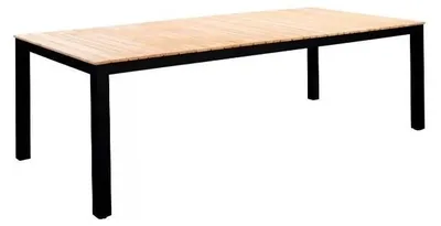 Productafbeelding van Arashi dining tafel 220x100cm aluminium black teak Yoi