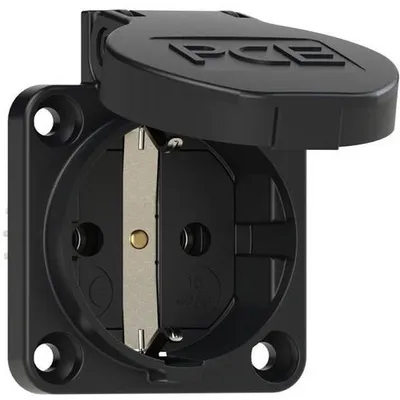 Obrázek produktu pro CEE zásuvka s ochranným kontaktem, černá, 16 A, 250 V, IP54, PCE 105-0s