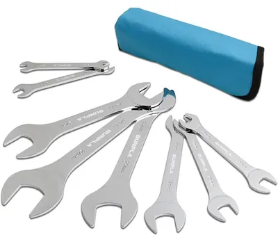 Immagine prodotto di Set di chiavi a bussola metriche, 8 pezzi, da 5,5 a 27 mm, chiavi a bussola extrapiatte. Set di chiavi a forchetta con custodia