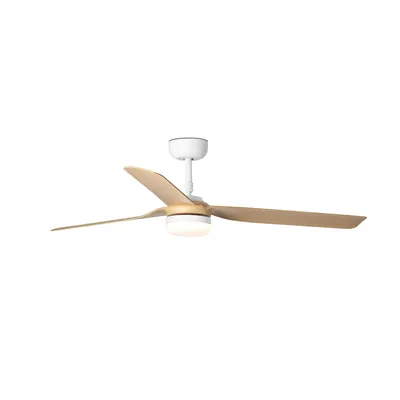 Produktbild von Energiespar Deckenventilator mit LED Beleuchtung und Fernbedienung Punt Weiß / Ahorn