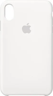 A white iPhone case with an Apple logo.