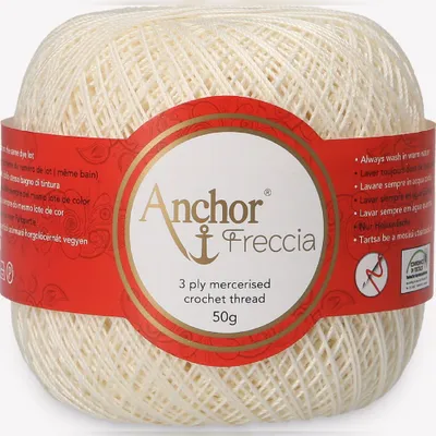 Produktbild von Anchor Freccia Stärke 12 4771012-06650 weiß Häkelgarn, 100 % Baumwolle