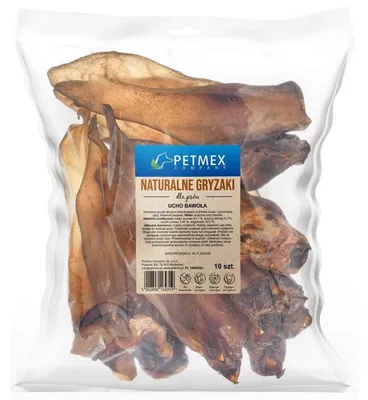 Obrázok produktu pre PETMEX byvolie ucho s prstienom – pochúťka pre psov – 10 ks.