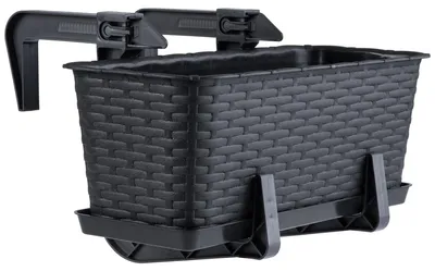 Obrázek produktu pro Balkonový květináč – květináč 40 cm – závěsný květináč – s držákem pro balkonové zábradlí – plast – moderní design