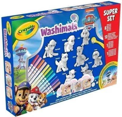 Produktbild von Washimals Super Set Pat'Patrouille, 8 Tiere zum Ausmalen, Waschbar, Ab 3 Jahren, Crayola
