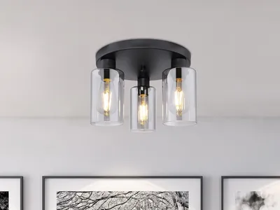 Produktbild von Globo Lighting Deckenleuchte Metall schwarz matt, 3x E27