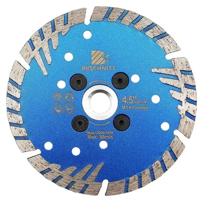Productafbeelding van Diamantzaagschijf 115 mm, turbodesign, met beschermtandjes, geschikt voor graniet, marmer, beton en tegels