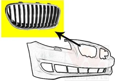 Immagine prodotto di VAN WEZEL 0617514 Griglia radiatore Griglia anteriore per BMW 5 Touring (F11) destra cromata