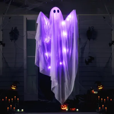 Hängendes Halloween-Gespenst 119 cm, LED-Licht, fliegender Geist
