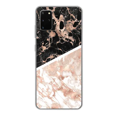 Produktbild von MuchoWow® Handyhülle Schutzhülle Hülle für Samsung Galaxy S20 Plus Marmor - Rosa - Weiß - Schwarz Silikon Softcase Handy Hülle - Hartschale