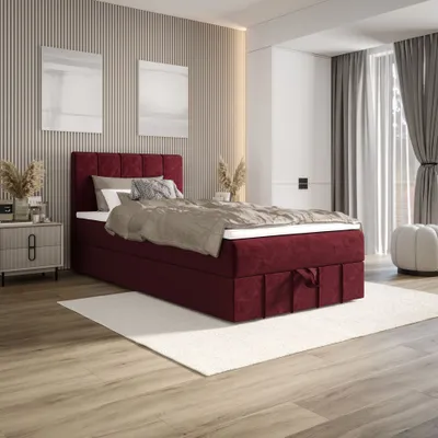 Obrázek produktu pro Jednolůžková boxspringová postel 120x200 MADLEN 1 - červená