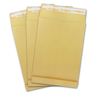 Produktbild von versando Faltentaschen DIN B4 braun 250 x 353 x 40 mm (100 Stück)